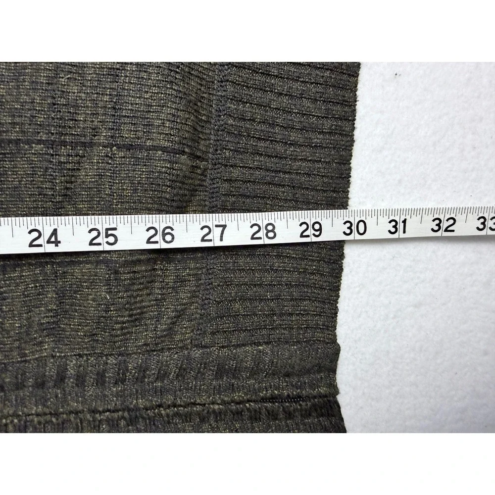 Gioberti Mens Full Zip Fleece Lined Cardigan Sweater Olive Green Windowpane L